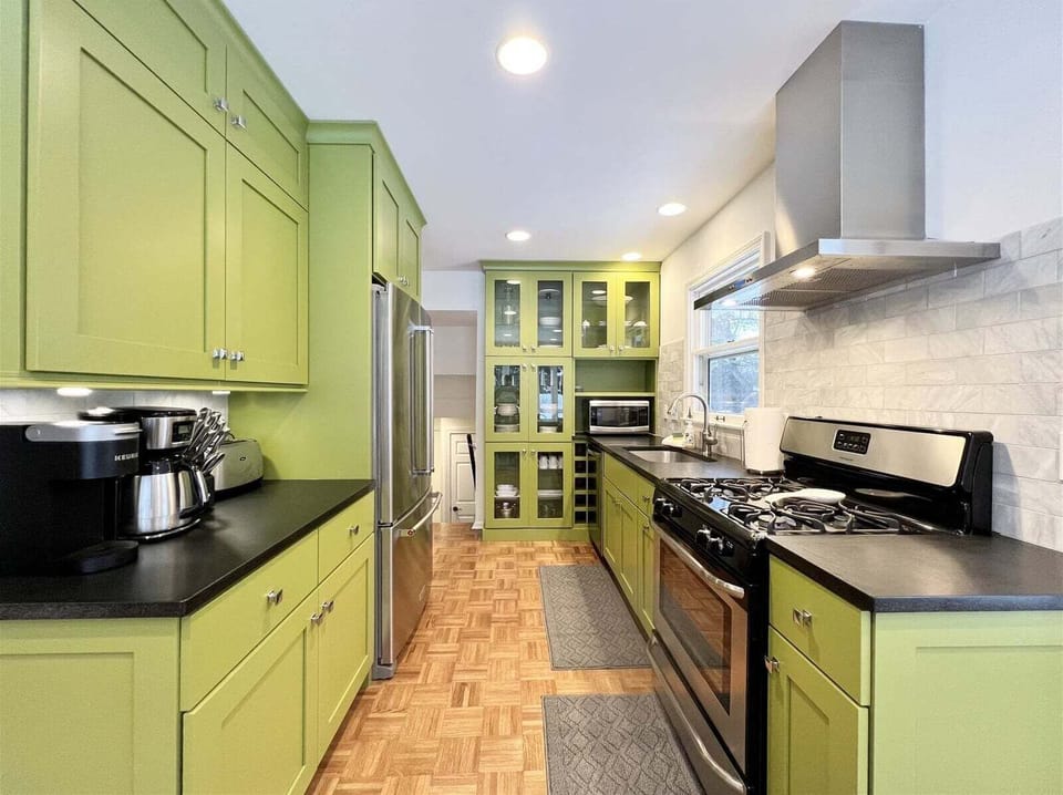 Fully equipped kitchen has everything you need for a meal at home