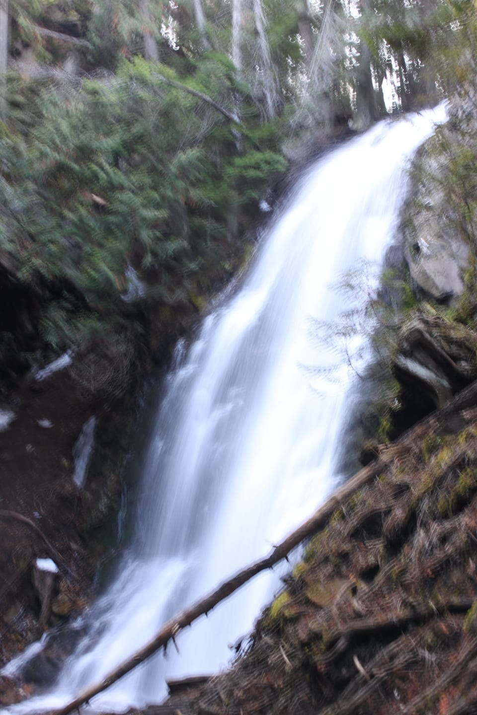 waterfall hike behind cabin