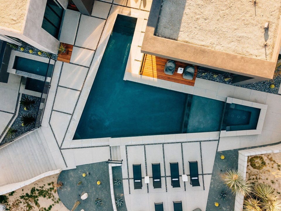 Sky view of the customized pool