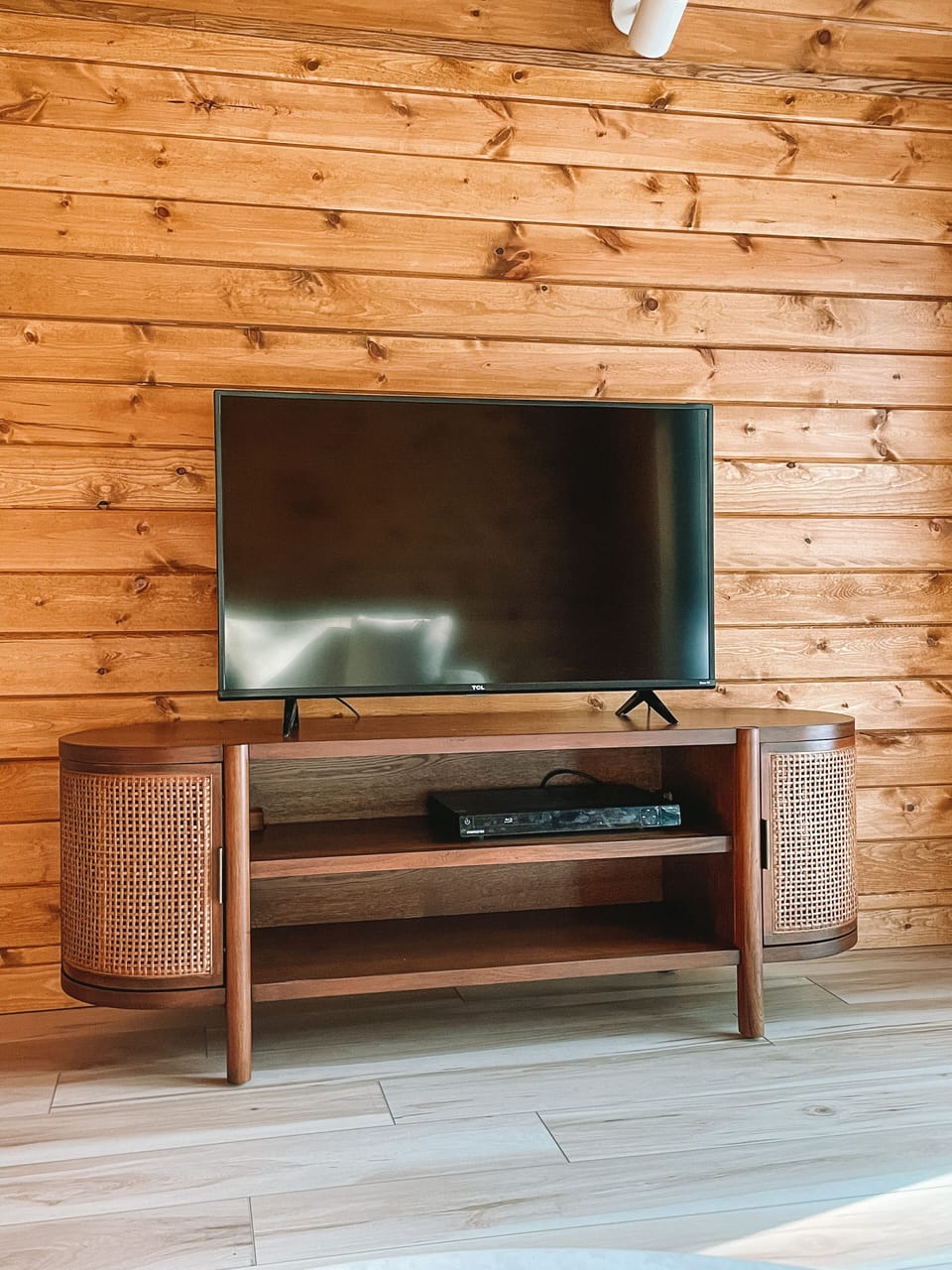 Smart TV & DVD Player in sunroom