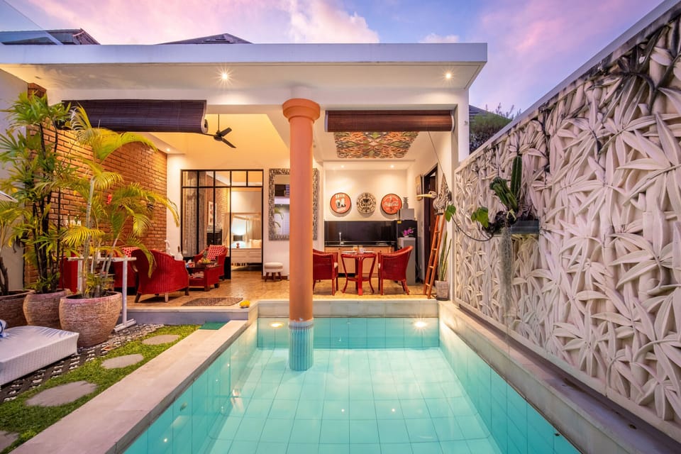 dining room with swimming pool view villa lollie