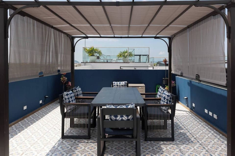 Dining table for 6 upstairs.  This loft has a private rooftop of its own