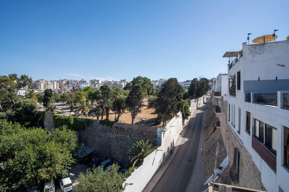 Terrace Level: View of Rue Portugal and Old Medina Wall
