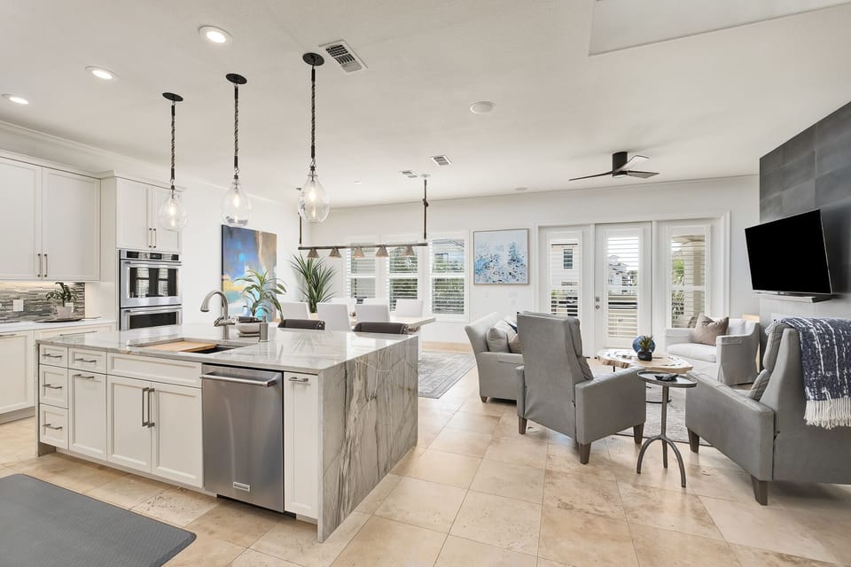 Second Floor Open Concept Kitchen, Dining, & Living Room