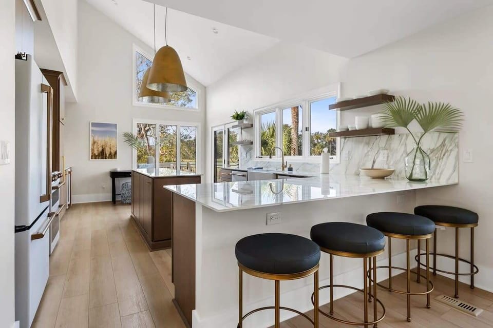 Fully stocked kitchen with beautiful views