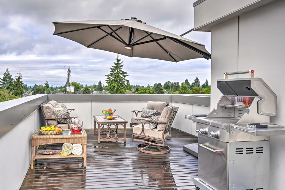fire up the grill while enjoying the views of the Olympic mountains