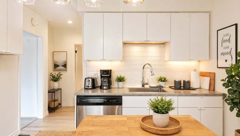 Enjoy a functional kitchen space, perfect for preparing meals during your stay.
