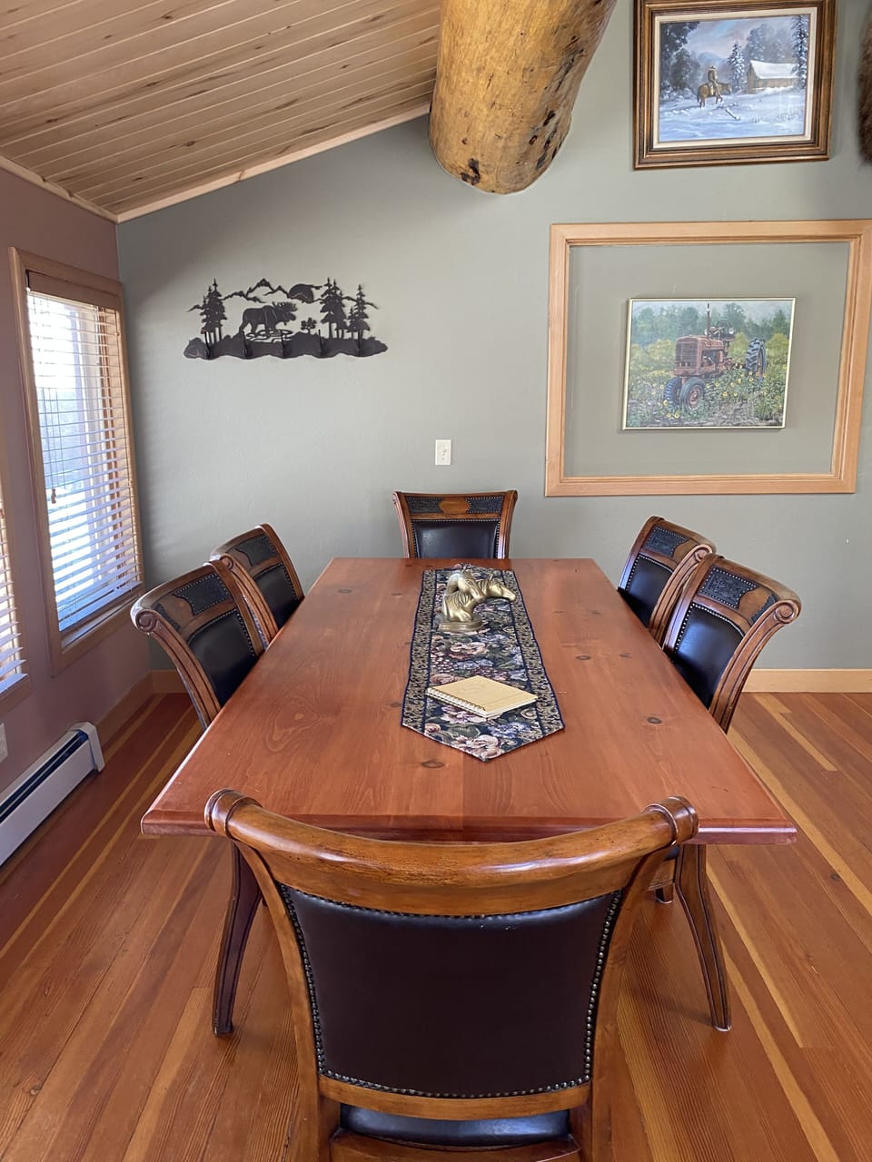 Dining area next to kitchen in large open space