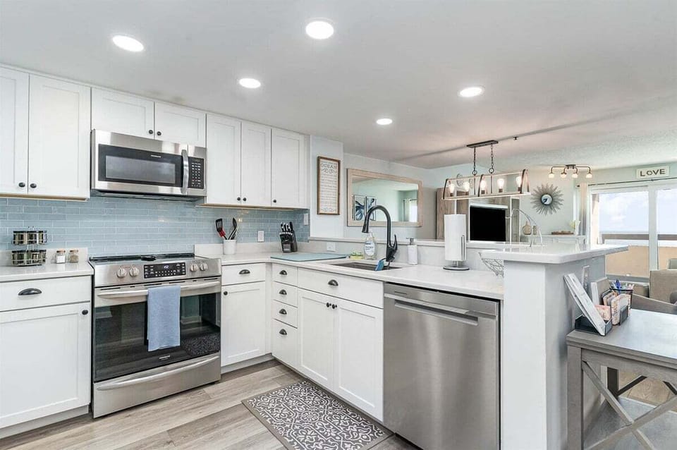 A spacious kitchen set up for shared meals and easy routines.