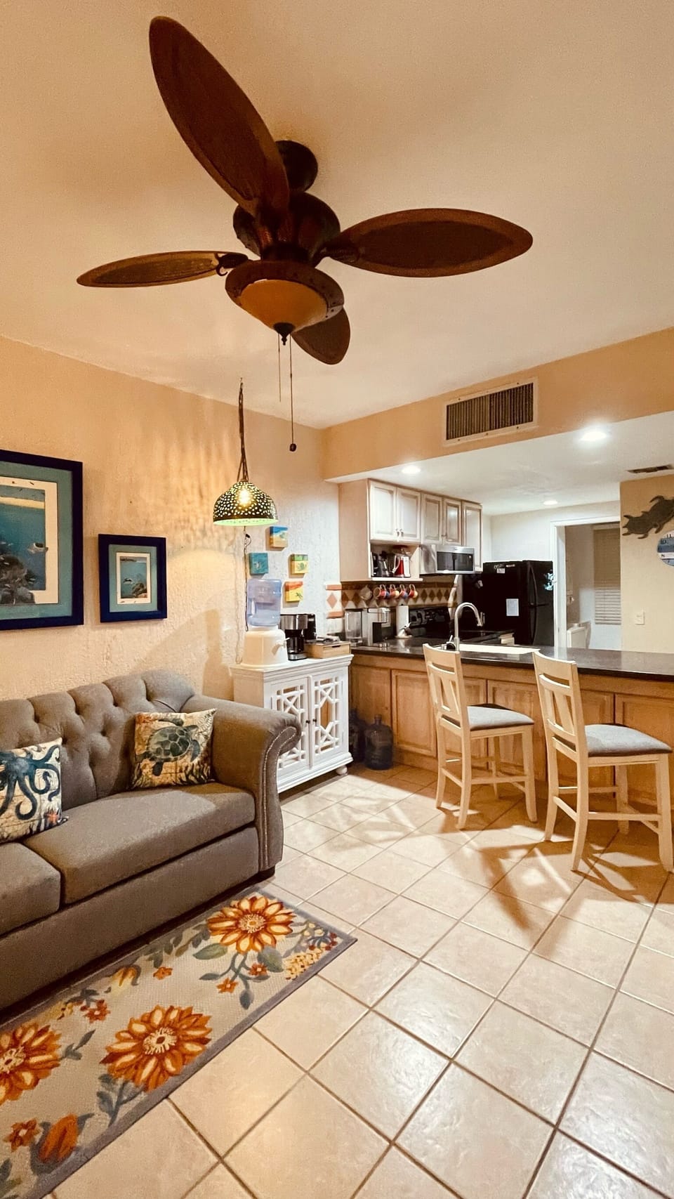 Ceiling fan in the living area