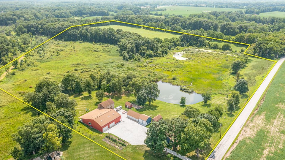 Aerial shot of The Good Farm