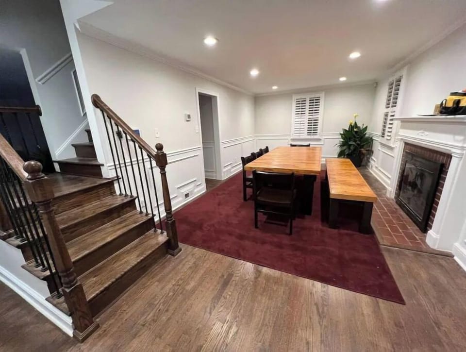 dining table  sits 10 comfortably there is also another table  I. this room now 