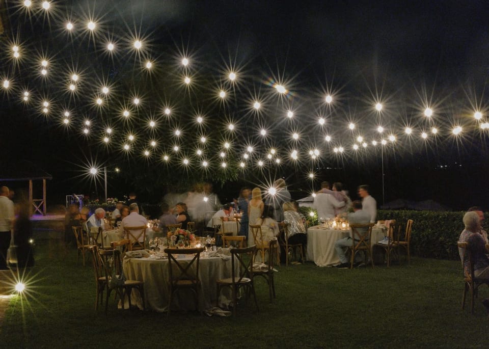 Outdoor banquet area