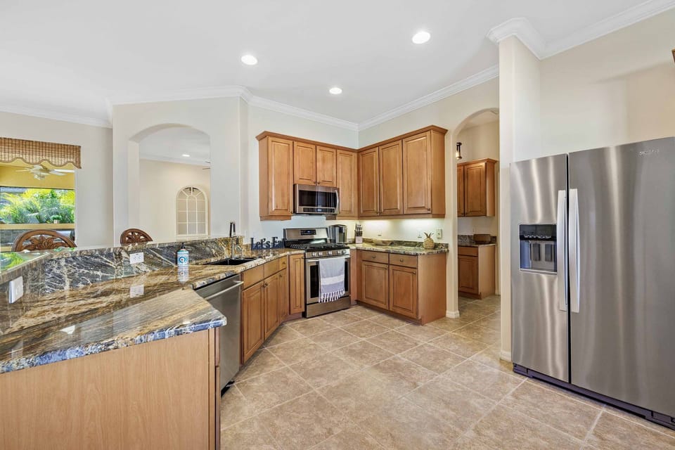The kitchen is set up for everything you need.