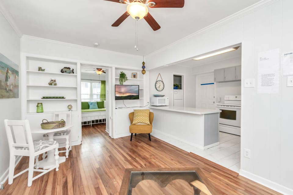 Open Living Room & Kitchen with Roku Smart TV