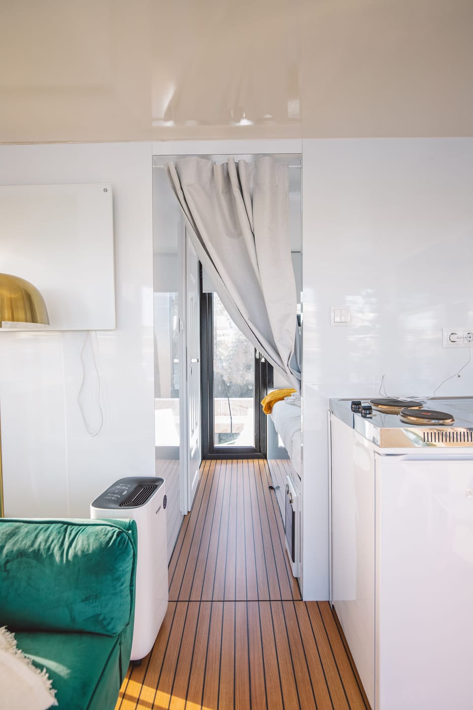 The houseboat is tiny but very cozy with all you need