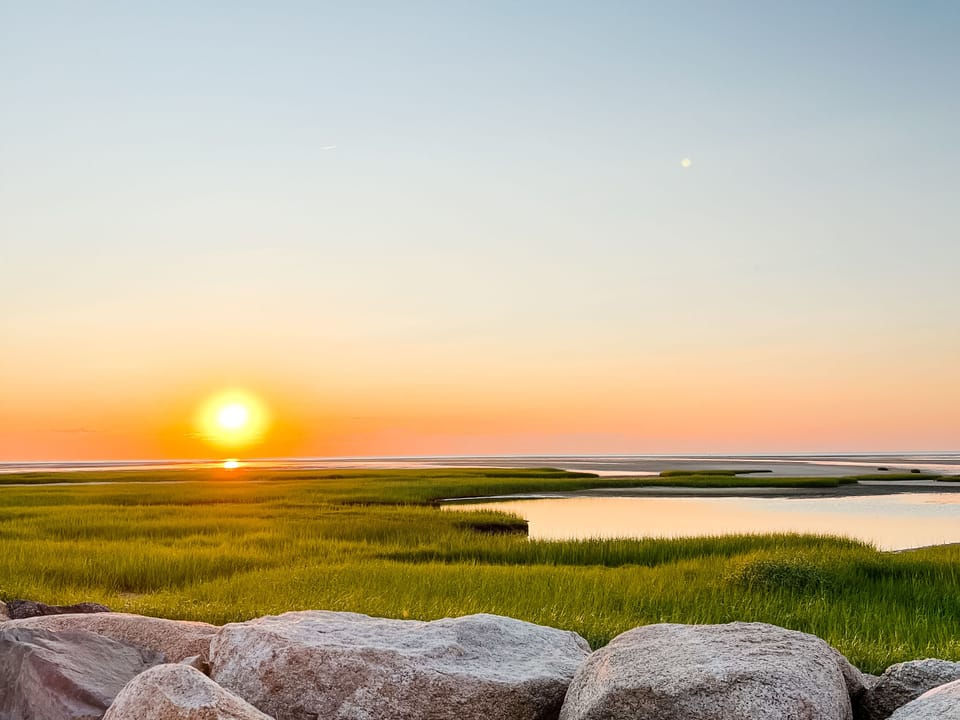Sunset at Paines Creek Beach, just a 4 minute drive from the house