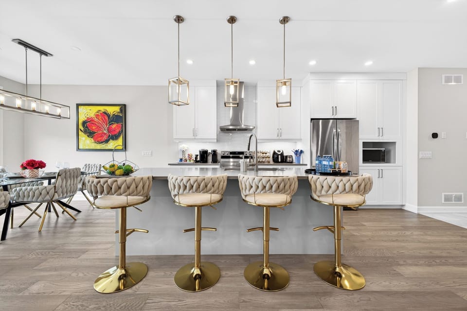 View of the open concept kitchen and Island