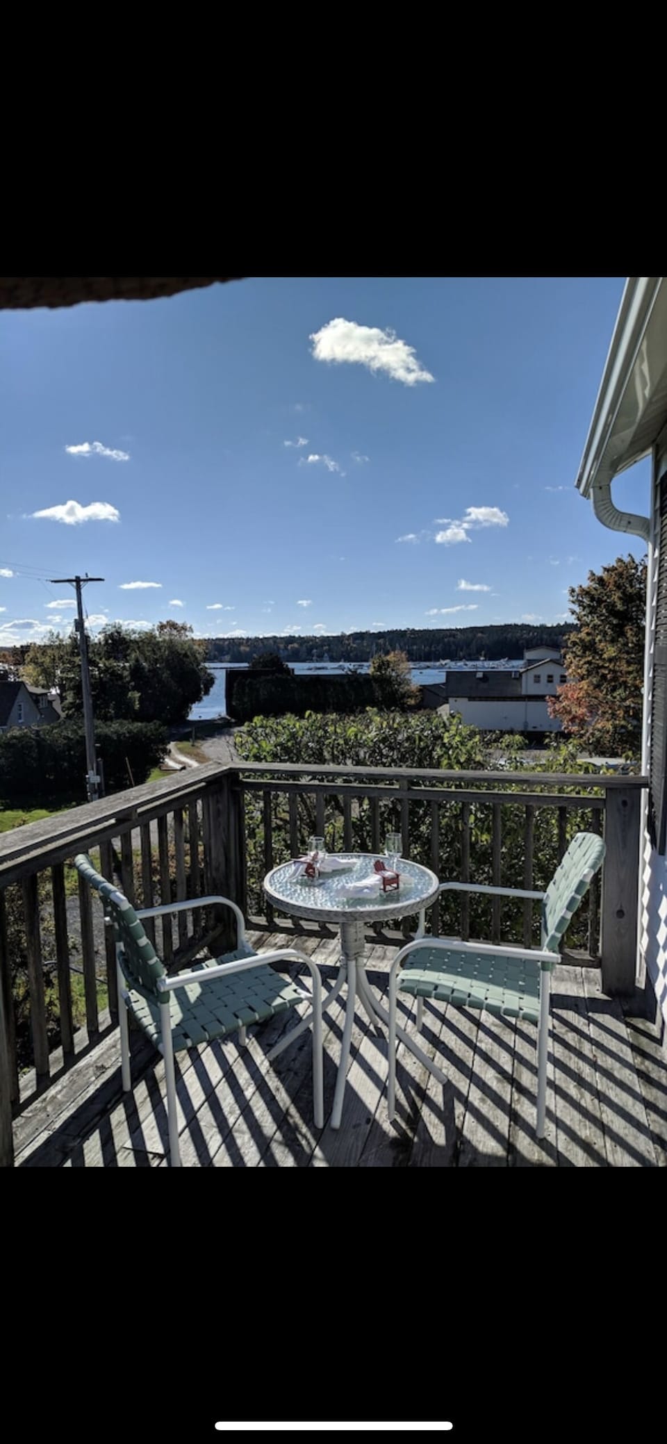 Private Deck overlooking the harbor