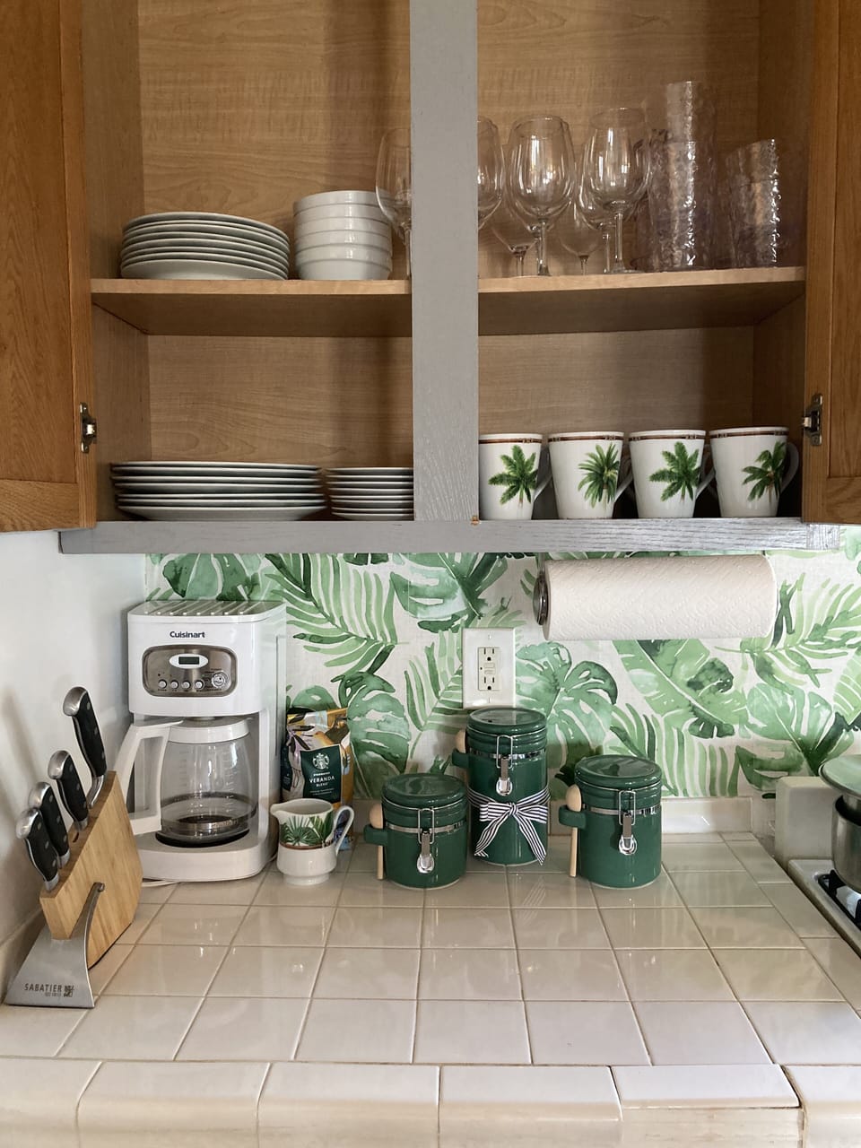 Plenty of dishes and glassware; and the coffee bar is always stocked!