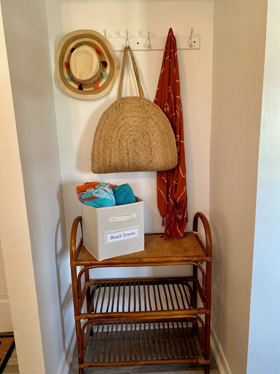 Entrance closet has space for your beach gear (we provide beach towels!)