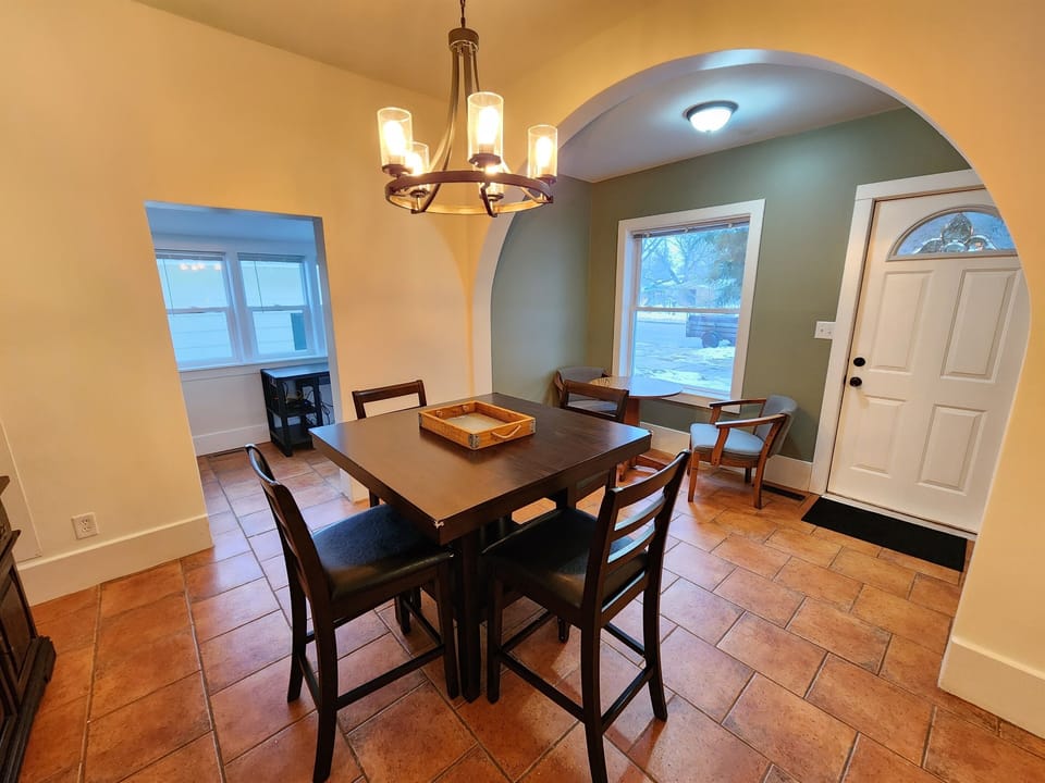 Dining area with side door entrance