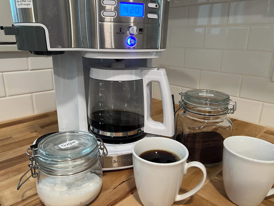 Coffee included.
