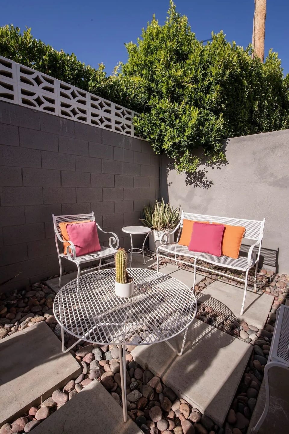 Conversation area on the side of the home