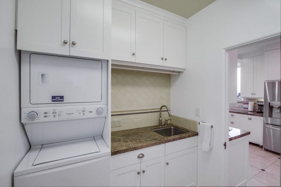 A washer and dryer are available to help you travel light.