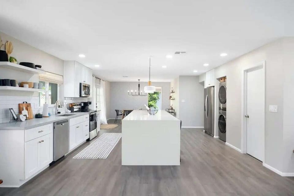 Enjoy clean, modern fixtures in this stylish kitchen.