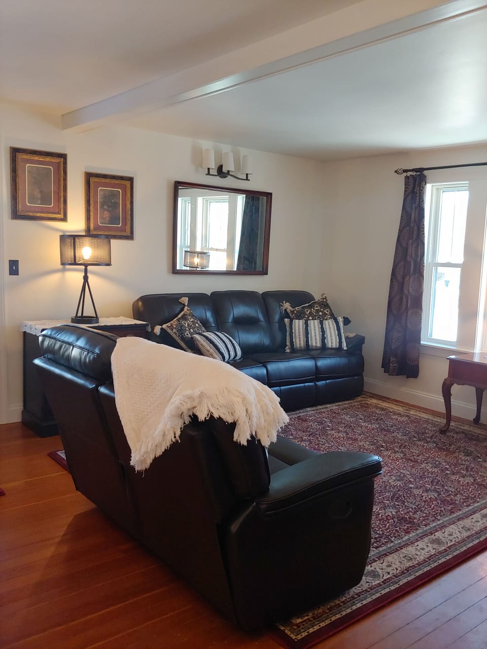 Looking from kitchen into living room/entertainment room