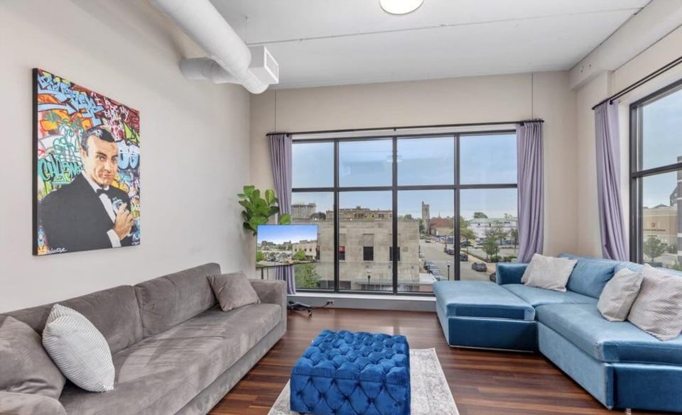 Living room with sofa beds