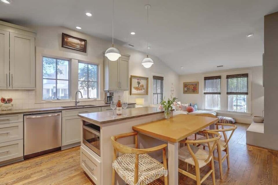 Bright and inviting kitchen with a cozy breakfast nook.