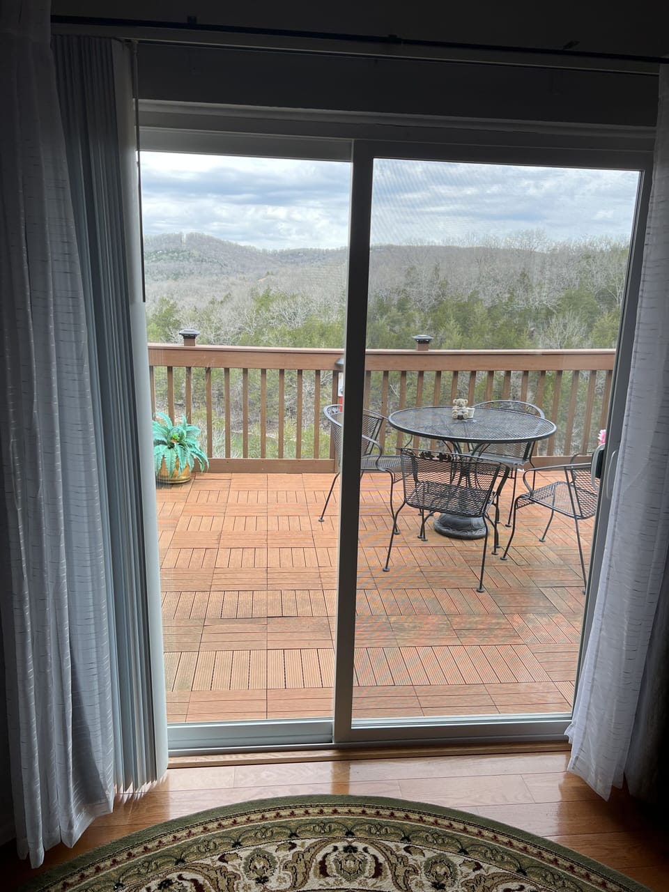 View of deck from Living Room