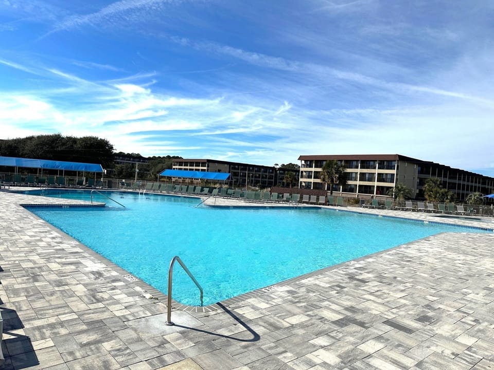 We have the largest pool at our complex.on the island