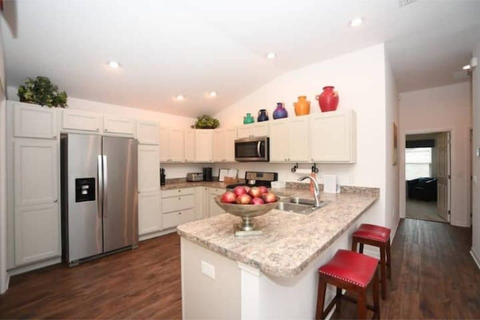 Looking into kitchen from dining room