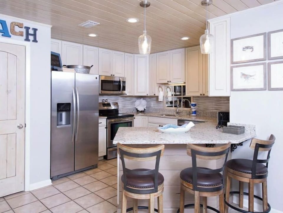 Bar seating for this beautifully remodeled kitchen!