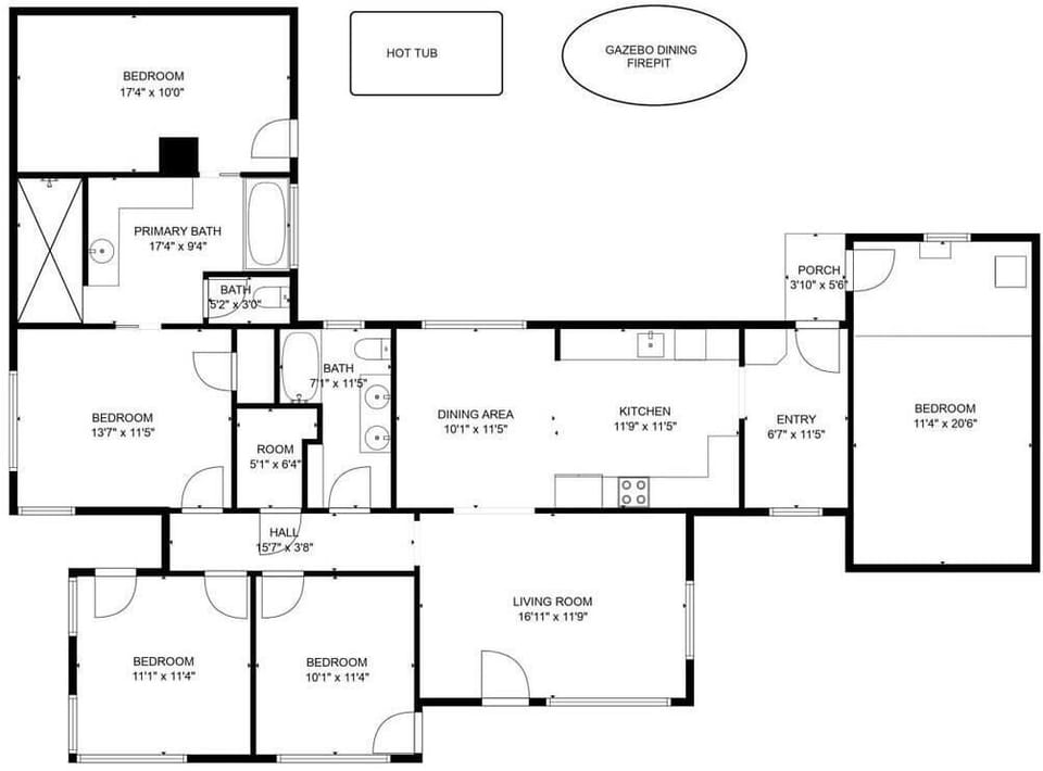 Floor Plan 5 bedroom 2 full dual vanity bath