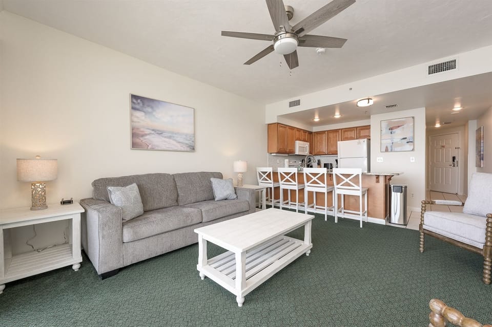 Comfy, spacious living room makes you feel right at home
