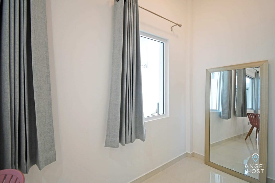A full-length mirror for getting ready