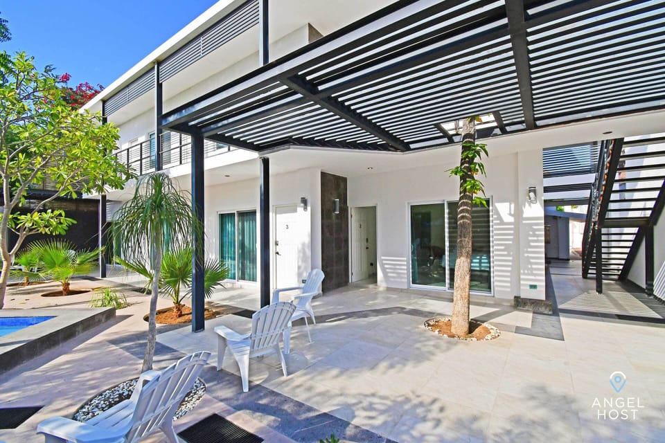 A comfortable pool area available. 