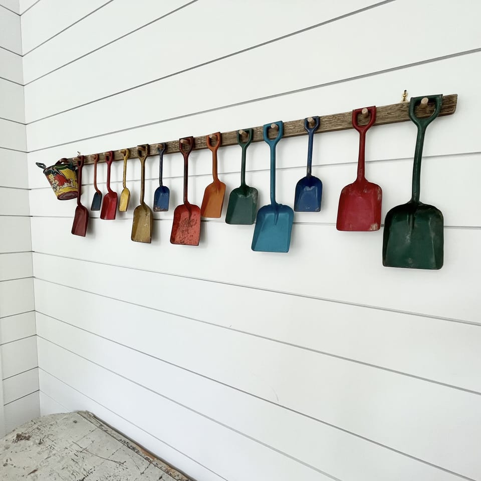 Vintage beach shovels