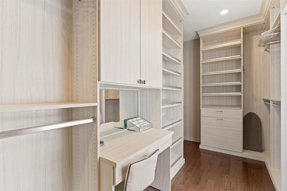 Large walk-in master closet. 