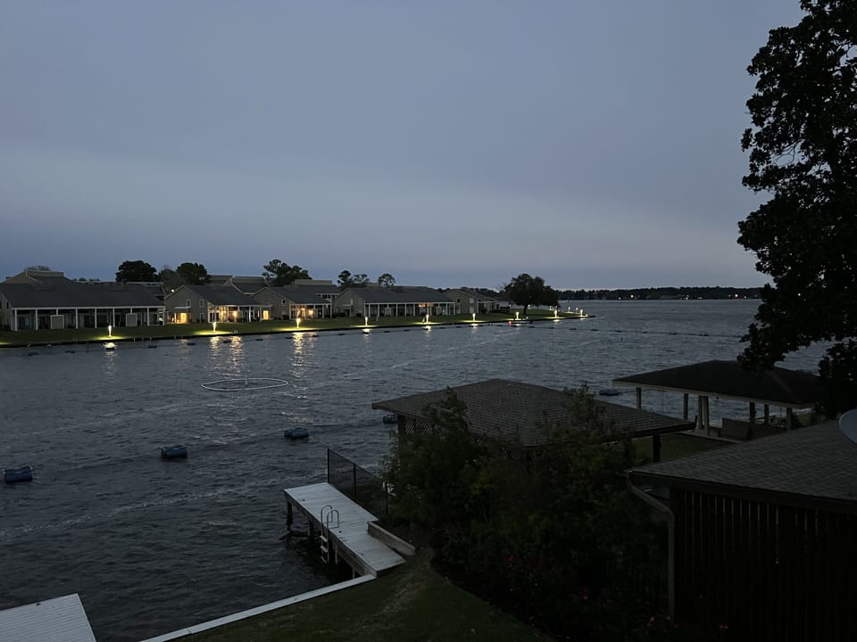 View from upstairs balcony. 