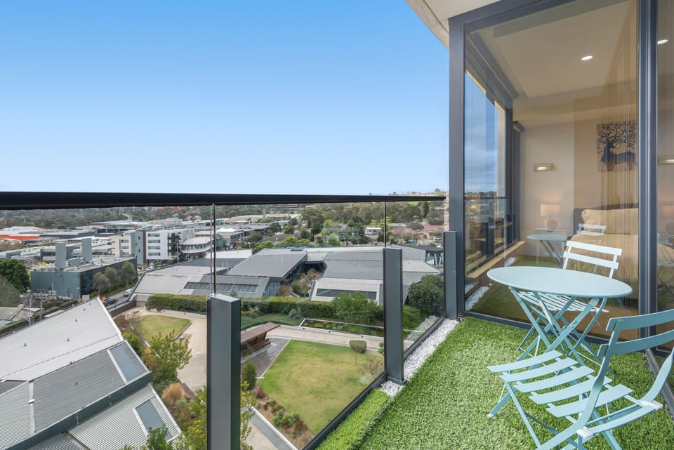 Sip coffee or enjoy cocktails on your private balcony oasis. Cityscape perfection, day or night