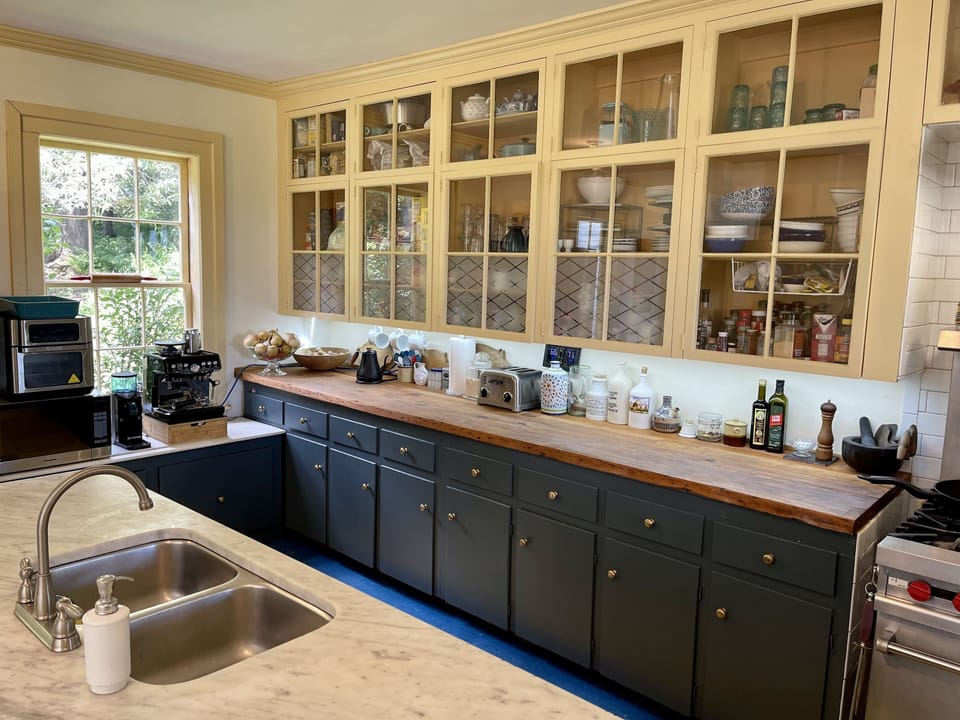Kitchen comes with coffee-makers galore. 