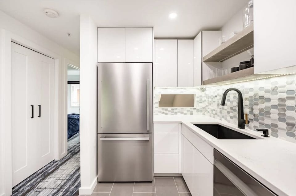 All smart Samsung stainless steel appliances and wave smart facet.