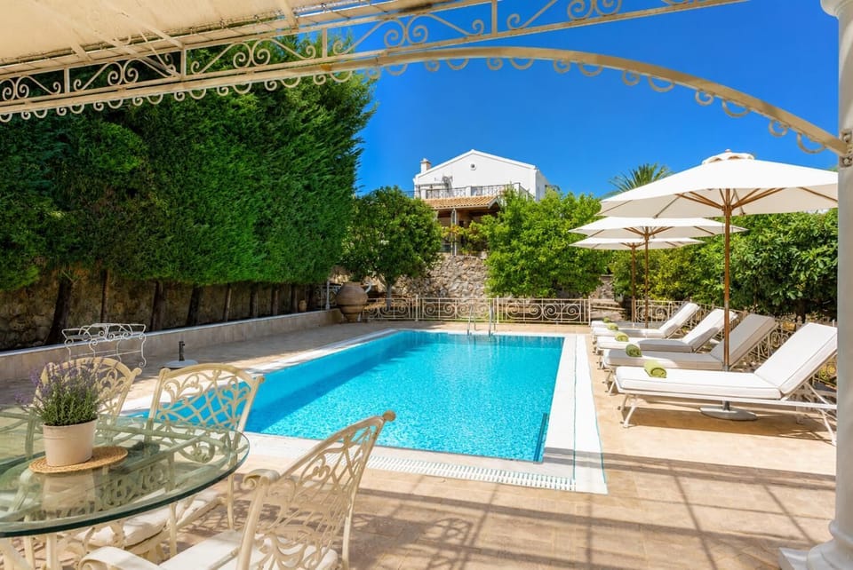 Beautiful villa with private pool, terraces, and large gardens