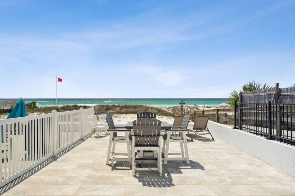 Patio with Table and Direct Beach Access