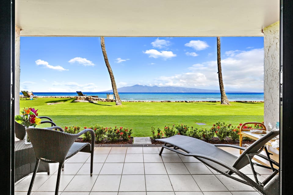 Layout on your lanai while watching whale during winter season (sightings not guaranteed)